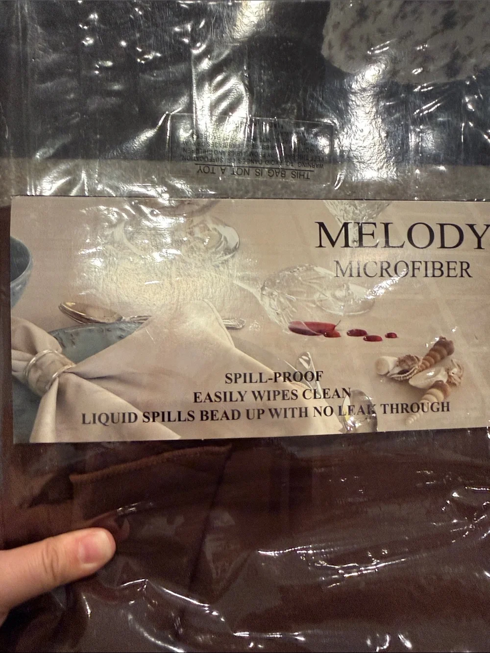 Melody Microfiber Tablecloth in Deep Brown